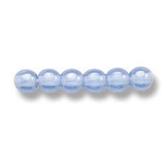 Bead, Preciosa Czech Druk Glass, 4mm Round Bead - Transparent Sapphire with Lustre Finish (Hole Size 0.9mm)