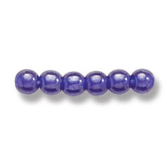 Bead, Preciosa Czech Druk Glass, 4mm Round Bead - Transparent Dark Sapphire with Lustre Finish (Hole Size 0.9mm)