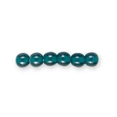 Bead, Preciosa Czech Druk Glass, 4mm Round Bead - Transparent Green Aqua with Lustre Finish (Hole Size 0.9mm)