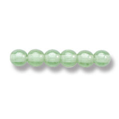 Bead, Preciosa Czech Druk Glass, 4mm Round Bead - Transparent Peridot with Lustre Finish (Hole Size 0.9mm)