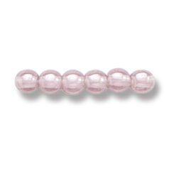 Bead, Preciosa Czech Druk Glass, 4mm Round Bead - Transparent Amethyst with Lustre Finish (Hole Size 0.9mm)