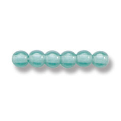 Bead, Preciosa Czech Druk Glass, 4mm Round Bead - Transparent Light Green Aqua with Lustre Finish (Hole Size 0.9mm)