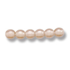Bead, Preciosa Czech Druk Glass, 4mm Round Bead - Transparent Light Smoke Topaz with Lustre Finish (Hole Size 0.9mm)