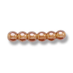 Bead, Preciosa Czech Druk Glass, 4mm Round Bead - Transparent Madeira Brown with Lustre Finish (Hole Size 0.9mm)