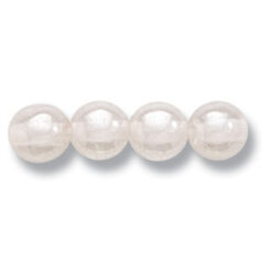 Bead, Preciosa Czech Druk Glass, 6mm Round Bead - Crystal with Lustre Finish (Hole Size 1.1mm)
