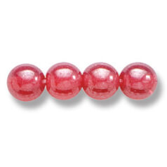 Bead, Preciosa Czech Druk Glass, 6mm Round Bead - Transparent Siam with Lustre Finish (Hole Size 1.1mm)