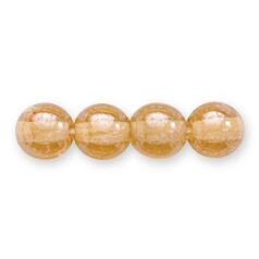 Bead, Preciosa Czech Druk Glass, 6mm Round Bead - Transparent Topaz with Lustre Finish (Hole Size 1.1mm)