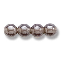 Bead, Preciosa Czech Druk Glass, 6mm Round Bead - Transparent Black Diamond with Lustre Finish (Hole Size 1.1mm)