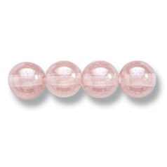 Bead, Preciosa Czech Druk Glass, 6mm Round Bead - Transparent Rosaline with Lustre Finish (Hole Size 1.1mm)