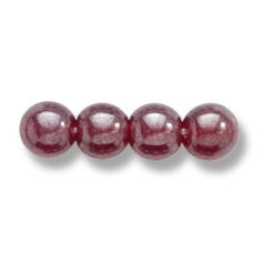 Bead, Preciosa Czech Druk Glass, 6mm Round Bead - Transparent Garnet with Lustre Finish (Hole Size 1.1mm)