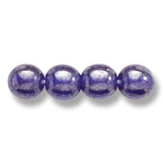 Bead, Preciosa Czech Druk Glass, 6mm Round Bead - Transparent Dark Sapphire with Lustre Finish (Hole Size 1.1mm)
