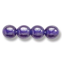 Bead, Preciosa Czech Druk Glass, 6mm Round Bead - Transparent Cobalt Blue with Lustre Finish (Hole Size 1.1mm)