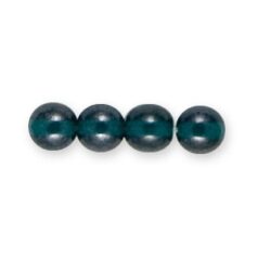 Bead, Preciosa Czech Druk Glass, 6mm Round Bead - Transparent Green Aqua with Lustre Finish (Hole Size 1.1mm)