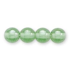 Bead, Preciosa Czech Druk Glass, 6mm Round Bead - Transparent Peridot with Lustre Finish (Hole Size 1.1mm)