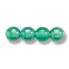 Bead, Preciosa Czech Druk Glass, 6mm Round Bead - Transparent Light Emerald with Lustre Finish (Hole Size 1.1mm)
