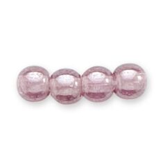 Bead, Preciosa Czech Druk Glass, 6mm Round Bead - Transparent Amethyst with Lustre Finish (Hole Size 1.1mm)