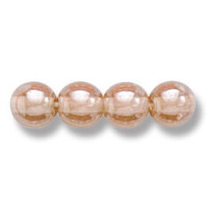 Bead, Preciosa Czech Druk Glass, 6mm Round Bead - Transparent Smoke Topaz with Lustre Finish (Hole Size 1.1mm)