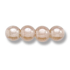 Bead, Preciosa Czech Druk Glass, 6mm Round Bead - Transparent Light Smoke Topaz with Lustre Finish (Hole Size 1.1mm)
