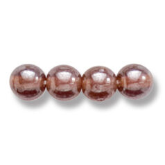 Bead, Preciosa Czech Druk Glass, 6mm Round Bead - Transparent Madeira Brown with Lustre Finish (Hole Size 1.1mm)