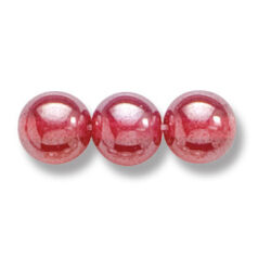 Bead, Preciosa Czech Druk Glass, 8mm Round Bead - Transparent Siam with Lustre Finish (Hole Size 1.1mm)