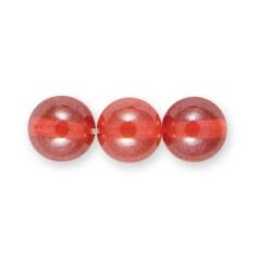 Bead, Preciosa Czech Druk Glass, 8mm Round Bead - Transparent Light Siam with Lustre Finish (Hole Size 1.1mm)