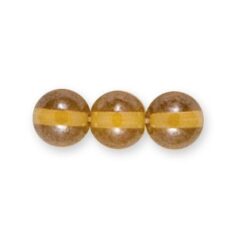 Bead, Preciosa Czech Druk Glass, 8mm Round Bead - Transparent Light Topaz with Lustre Finish (Hole Size 1.1mm)