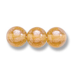 Bead, Preciosa Czech Druk Glass, 8mm Round Bead - Transparent Topaz with Lustre Finish (Hole Size 1.1mm)