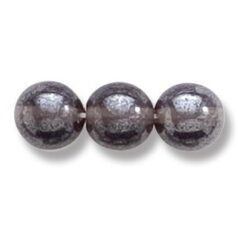 Bead, Preciosa Czech Druk Glass, 8mm Round Bead - Transparent Black Diamond with Lustre Finish (Hole Size 1.1mm)