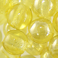 Bead, Preciosa Czech Druk Glass, 8mm Round Bead - Transparent Light Yellow with Lustre Finish (Hole Size 1.1mm)