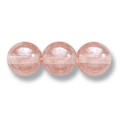 Bead, Preciosa Czech Druk Glass, 8mm Round Bead - Transparent Rosaline with Lustre Finish (Hole Size 1.1mm)