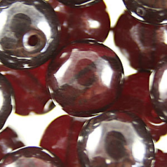 Bead, Preciosa Czech Druk Glass, 8mm Round Bead - Transparent Garnet with Lustre Finish (Hole Size 1.1mm)