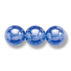 Bead, Preciosa Czech Druk Glass, 8mm Round Bead - Transparent Sapphire with Lustre Finish (Hole Size 1.1mm)