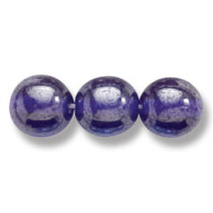 Bead, Preciosa Czech Druk Glass, 8mm Round Bead - Transparent Dark Sapphire with Lustre Finish (Hole Size 1.1mm)