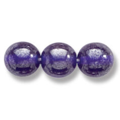 Bead, Preciosa Czech Druk Glass, 8mm Round Bead - Transparent Cobalt Blue with Lustre Finish (Hole Size 1.1mm)
