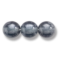 Bead, Preciosa Czech Druk Glass, 8mm Round Bead - Transparent Montana Blue with Lustre Finish (Hole Size 1.1mm)