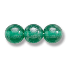 Bead, Preciosa Czech Druk Glass, 8mm Round Bead - Transparent Light Emerald with Lustre Finish (Hole Size 1.1mm)