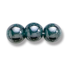 Bead, Preciosa Czech Druk Glass, 8mm Round Bead - Transparent Light Teal with Lustre Finish (Hole Size 1.1mm)