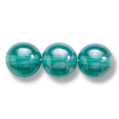 Bead, Preciosa Czech Druk Glass, 8mm Round Bead - Transparent Light Green Aqua with Lustre Finish (Hole Size 1.1mm)
