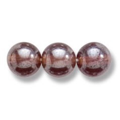 Bead, Preciosa Czech Druk Glass, 8mm Round Bead - Transparent Madeira Brown with Lustre Finish (Hole Size 1.1mm)