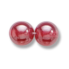 Bead, Preciosa Czech Druk Glass, 10mm Round Bead - Transparent Siam with Lustre Finish (Hole Size 1.1mm)