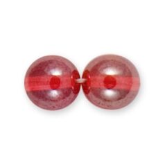 Bead, Preciosa Czech Druk Glass, 10mm Round Bead - Transparent Dark Orange with Lustre Finish (Hole Size 1.1mm)