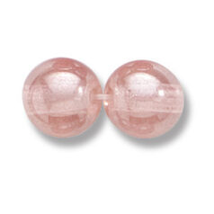 Bead, Preciosa Czech Druk Glass, 10mm Round Bead - Transparent Rosaline with Lustre Finish (Hole Size 1.1mm)