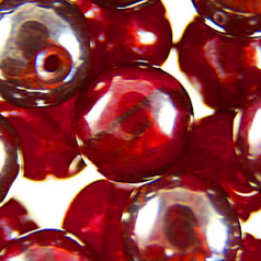 Bead, Preciosa Czech Druk Glass, 10mm Round Bead - Transparent Red with Lustre Finish (Hole Size 1.1mm)