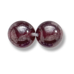 Bead, Preciosa Czech Druk Glass, 10mm Round Bead - Transparent Garnet with Lustre Finish (Hole Size 1.1mm)