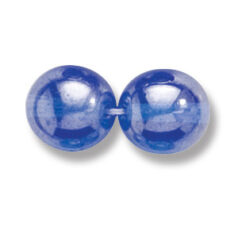 Bead, Preciosa Czech Druk Glass, 10mm Round Bead - Transparent Sapphire with Lustre Finish (Hole Size 1.1mm)