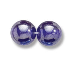 Bead, Preciosa Czech Druk Glass, 10mm Round Bead - Transparent Dark Sapphire with Lustre Finish (Hole Size 1.1mm)