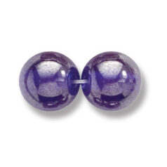 Bead, Preciosa Czech Druk Glass, 10mm Round Bead - Transparent Cobalt Blue with Lustre Finish (Hole Size 1.1mm)