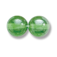 Bead, Preciosa Czech Druk Glass, 10mm Round Bead - Transparent Pale Green with Lustre Finish (Hole Size 1.1mm)