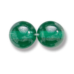 Bead, Preciosa Czech Druk Glass, 10mm Round Bead - Transparent Light Emerald with Lustre Finish (Hole Size 1.1mm)