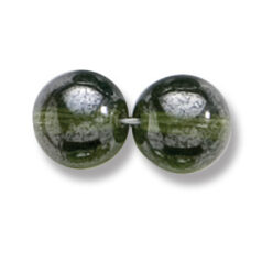 Bead, Preciosa Czech Druk Glass, 10mm Round Bead - Transparent Olive Green with Lustre Finish (Hole Size 1.1mm)